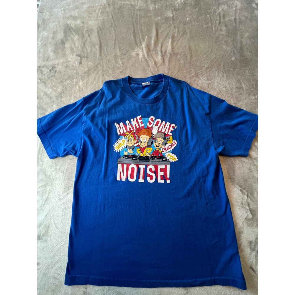Kellogg's Graphic T-Shirt Mens XL Blue Rice Krispies Snap Crackle Pop DJ 2013